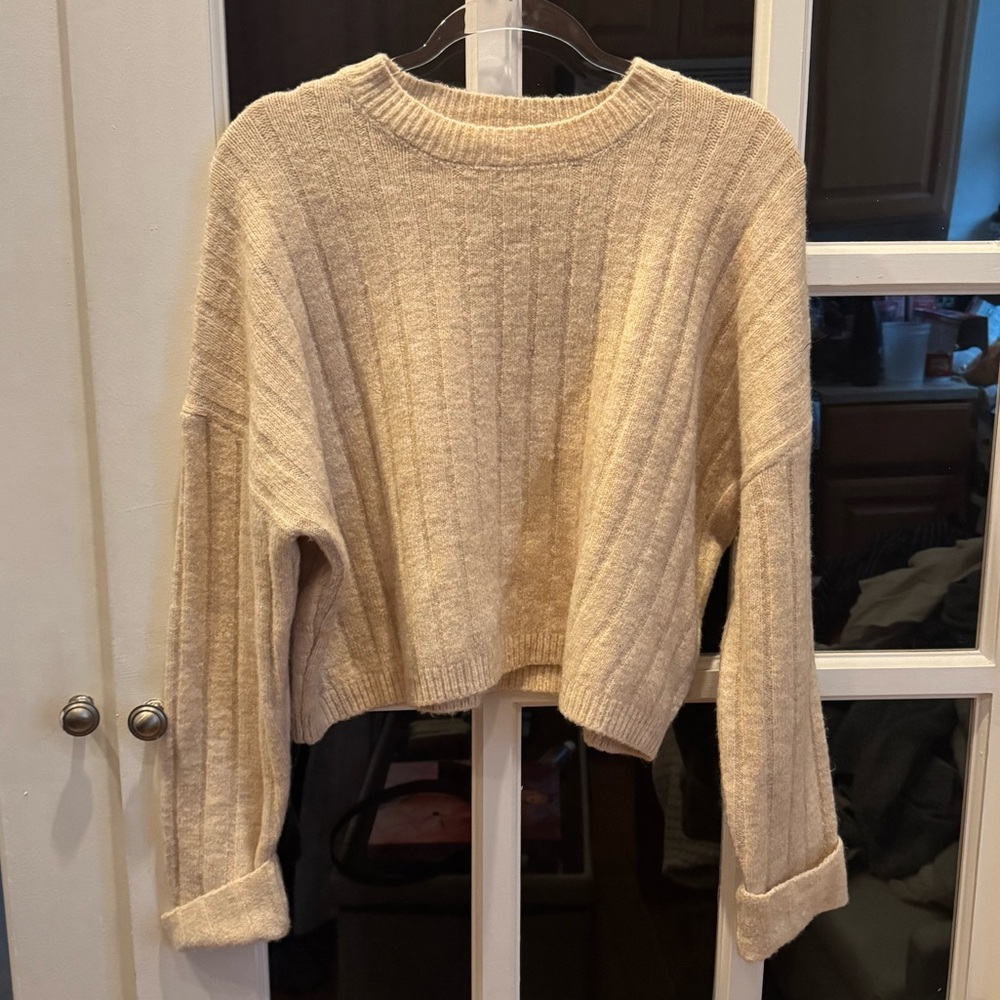 Sincerely Jules Cream Crew Neck Sweater with Relaxed Fit - Picture 2 of 5
